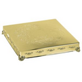 Gold Finish Square Cake Plateau/ Plate with Rose Pattern (22"x22")